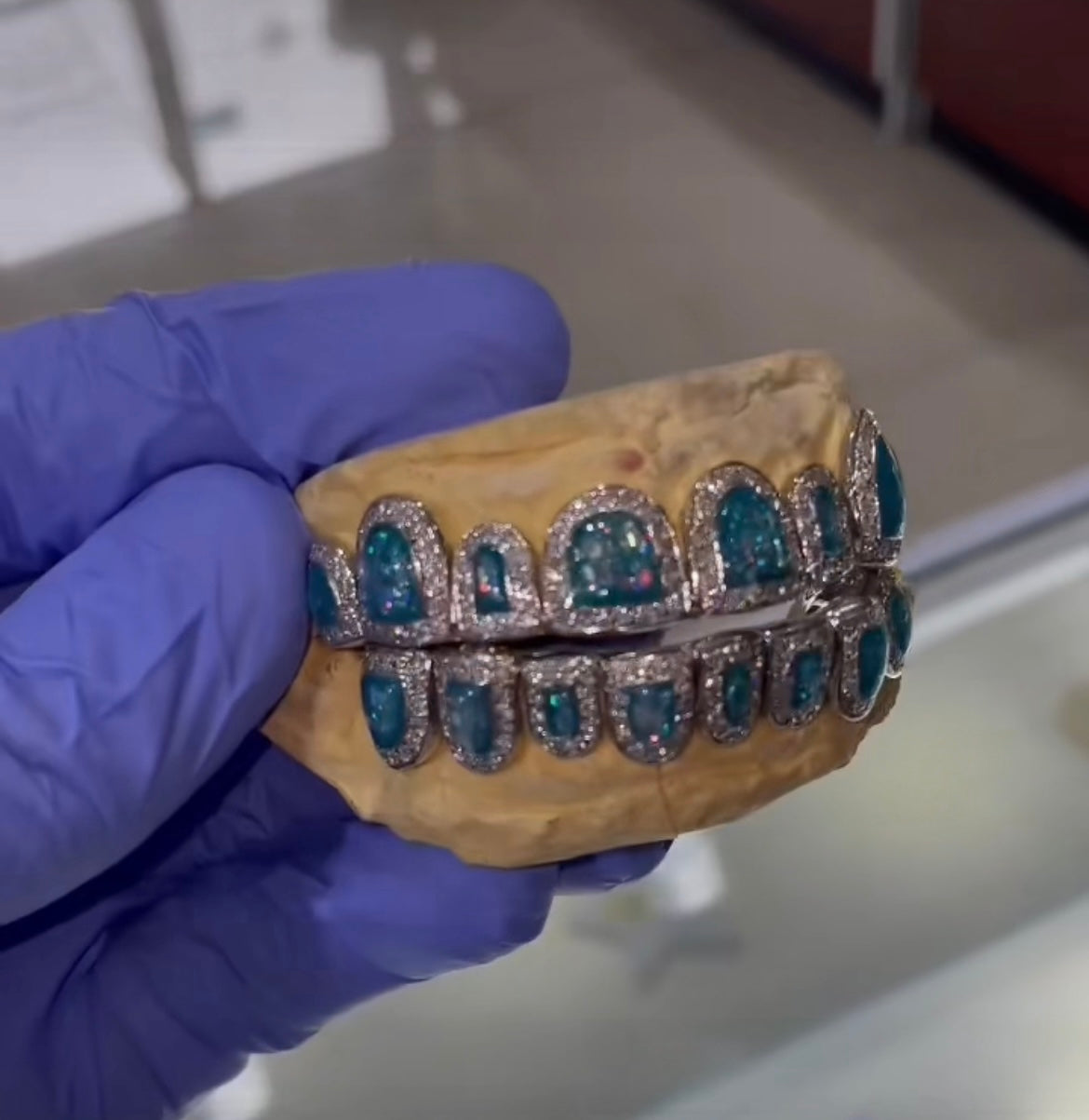 ATOWN BLUE OPAL DIAMOND GRILLZ